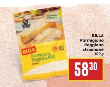 Sýr Parmigiano Reggiano strouhaný Billa