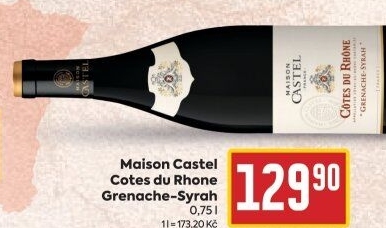 Víno Grenache-Syrah Côtes du Rhône Maison Castel