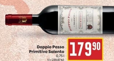Víno Salento Primitivo Doppio Passo