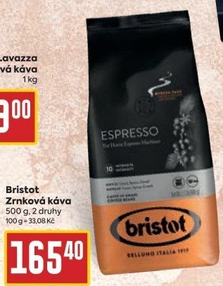 Zrnkové kávy Bristot