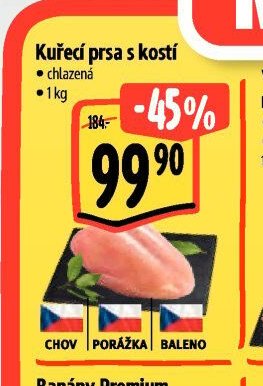 Kuřecí prsa s kostí