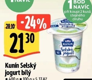 Bílý jogurt selský Mlékárna Kunín