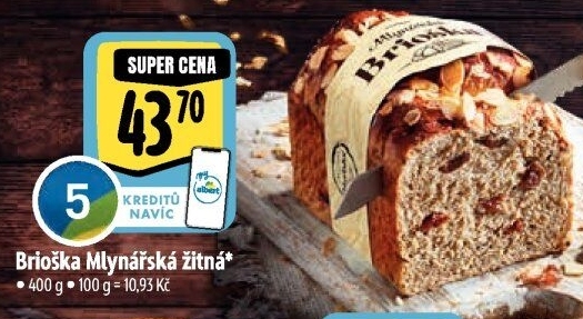 Brioška Mlynářská žitná Albert