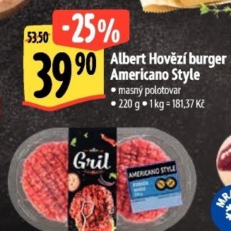 Hovězí burger Americano style Albert Gril