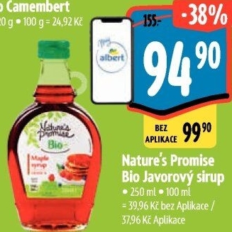 Javorový sirup bio Nature'