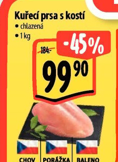 Kuřecí prsa s kostí