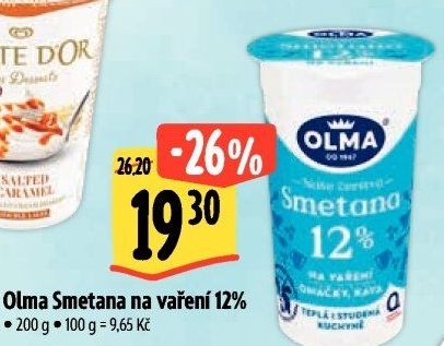 Smetana na vaření Olma 12%