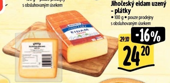 Sýr Eidam uzený 44% Jihočeský Madeta