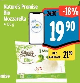 Sýr Mozzarella bio Nature'