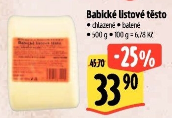 Těsto listové babické Šetra