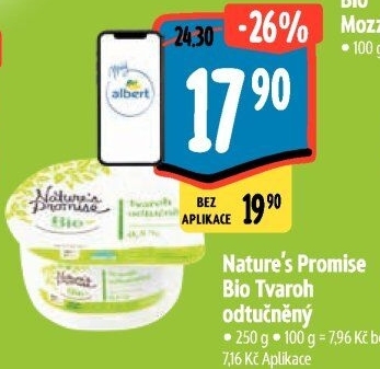 Tvaroh odtučněný bio Nature'