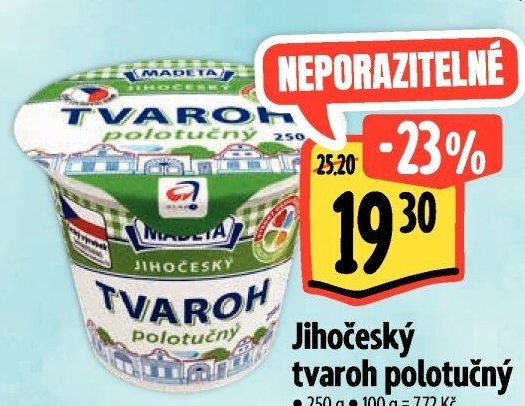 Tvaroh polotučný Jihočeský Madeta