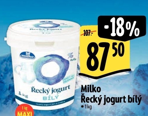 Bílý jogurt řecký 0% Milko