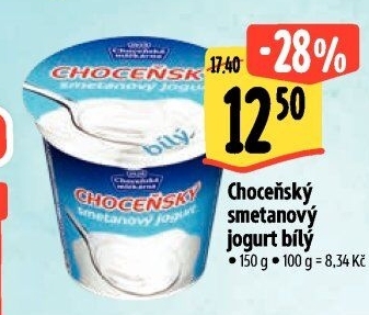 Bílý jogurt smetanový Choceňský