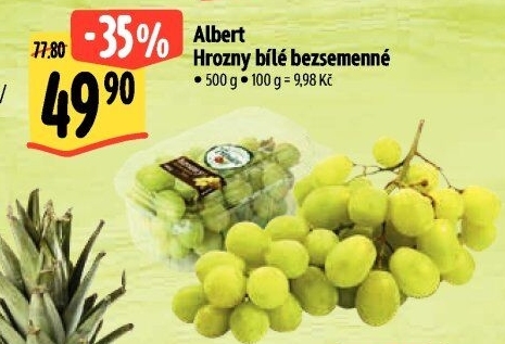 Hrozny bílé bezsemenné Albert