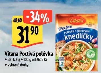 Instantní polévky Poctivá polévka Vitana