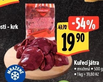 Játra kuřecí mražená