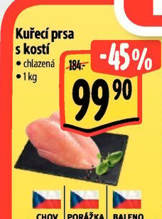 Kuřecí prsa s kostí