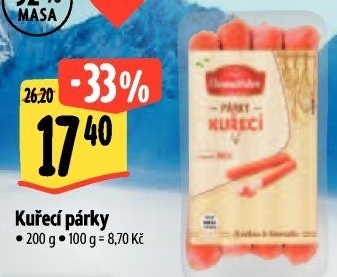 Párky kuřecí Albertovo uzenářství