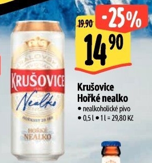 Pivo nealkoholické Královsky hořké Krušovice