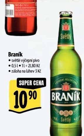 Pivo světlé výčepní 10° Braník