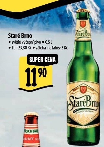 Pivo světlé výčepní 10° Staré Brno Starobrno