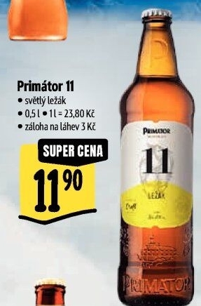 Pivo světlý ležák 11° Primátor