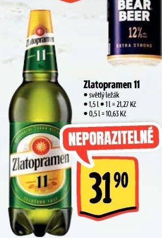 Pivo světlý ležák 11° Zlatopramen