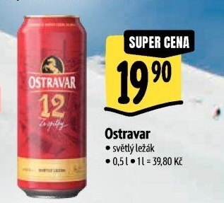 Pivo světlý ležák 12° Ostravar