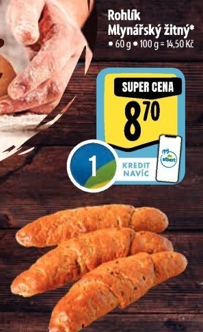 Rohlík Mlynářský žitný Albert