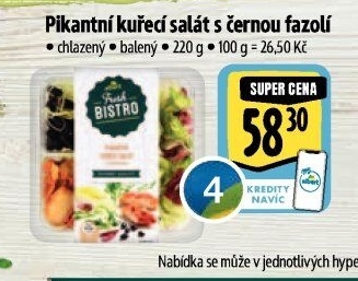 Salát pikantní kuřecí s černou fazolí Albert Fresh Bistro