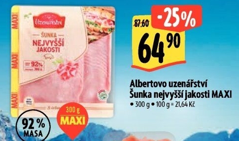 Šunka nejvyšší jakosti Albertovo uzenářství