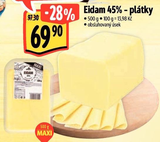 Sýr Eidam 45% Albert