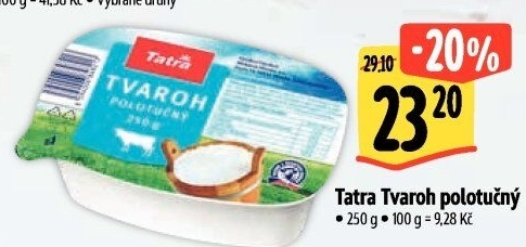 Tvaroh polotučný 3,5% Tatra