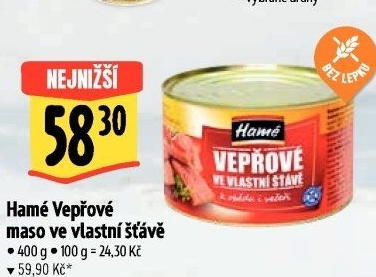 Vepřové maso ve vlastní šťávě Hamé