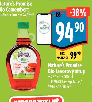 Nature's Promise Bio Javorový sirup