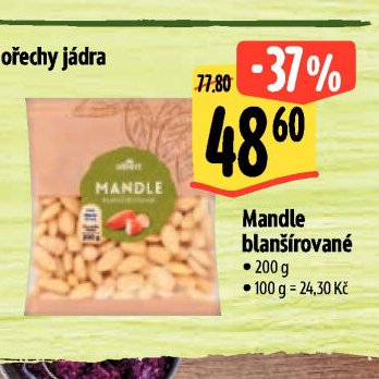 Mandle blanšírované
