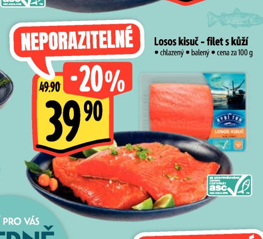 Losos kisuč - filet s kůží