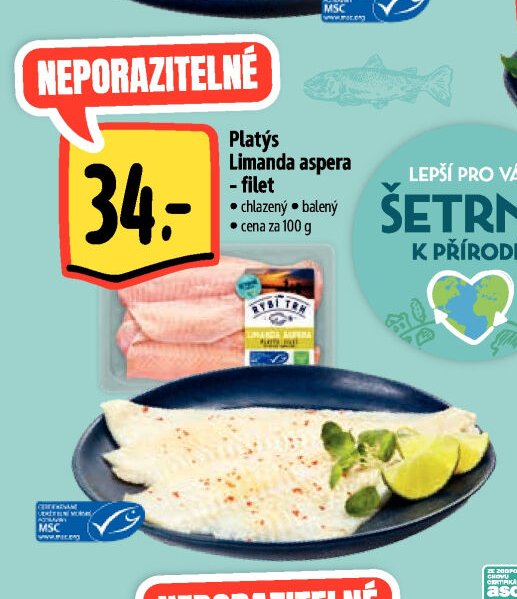 Platýs Limanda aspera - filet