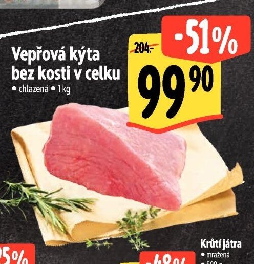 Vepřová kýta bez kosti v celku