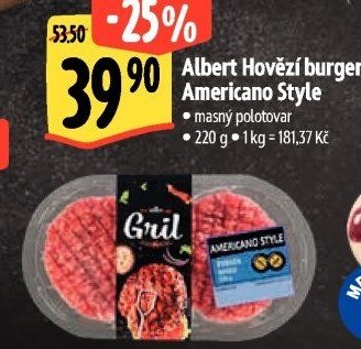 Albert Hovězí burger Americano Style