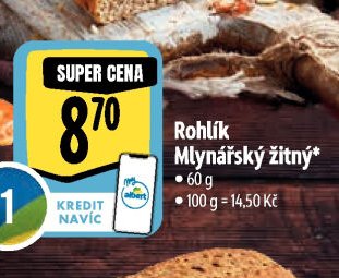 Rohlík Mlynářský žitný