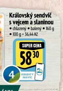 Královský sendvič s vejcem a slaninou