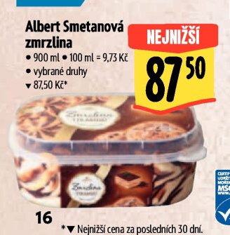 Albert Smetanová zmrzlina