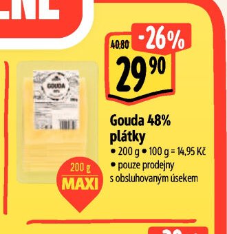 Gouda 48% plátky
