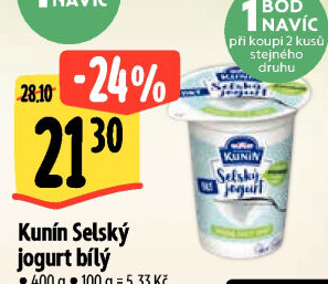 Bílý jogurt selský Mlékárna Kunín
