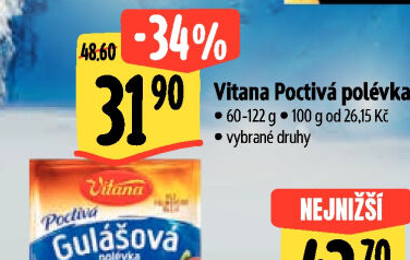 Instantní polévky Poctivá polévka Vitana