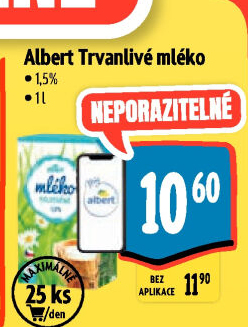 Mléko trvanlivé Albert - 1,5% polotučné