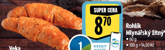 Rohlík Mlynářský žitný Albert