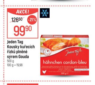 Jeden Tag Kousky kuřecích řízků plněné sýrem Gouda